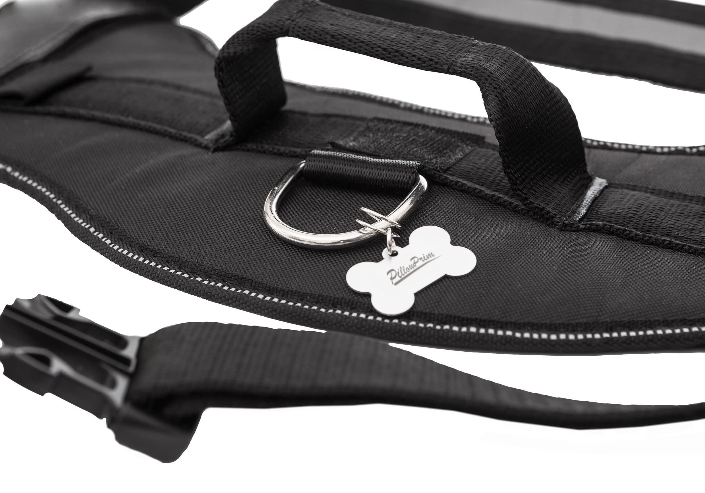 Imbracatura per cani senza pressione, imbracatura riflettente R4 73-97 cm, colore: nero