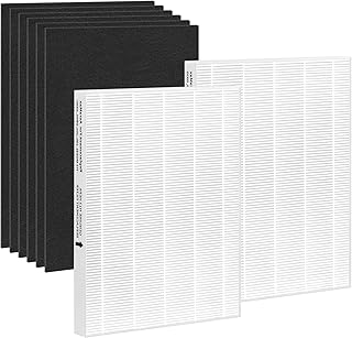 Aera Max 200 Filter Replacement AM200 Compatible with Fellowes 9287101 9324101 for Fellowes AeraMax 190 200 DX55 Air Purifier with AeraSafe H13 True HEPA, 2 HEPA & 6x Extra Activated Carbon Pre-Filter