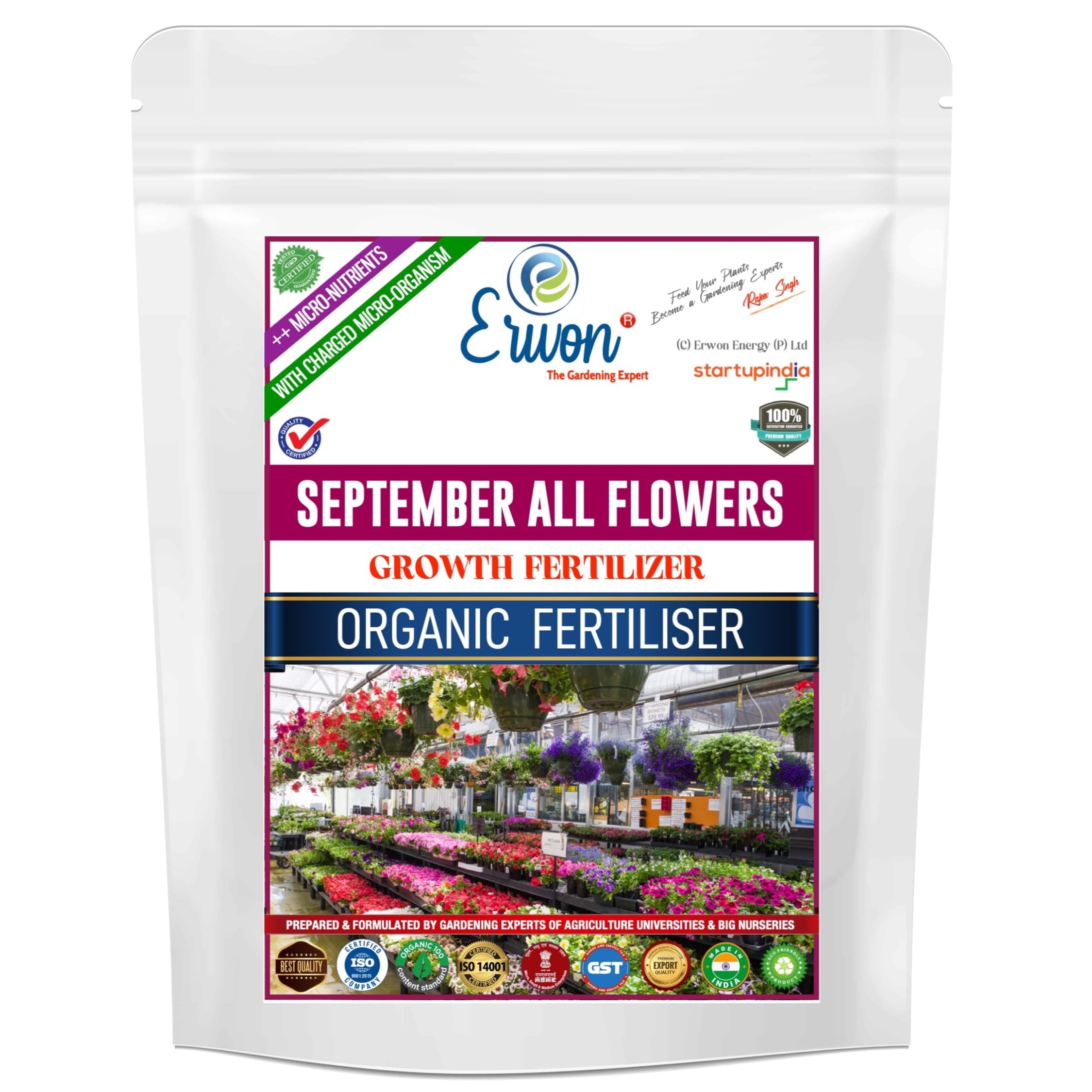 Erwon® September All Flowers Growth Fertilizer Premium Essential Powerful Organic Fertilizer for Overall Growth with Charged Micro-organism and ++ Micronutrients (900 gm (B097DVV39J) Amazon Price History, Amazon Price Tracker