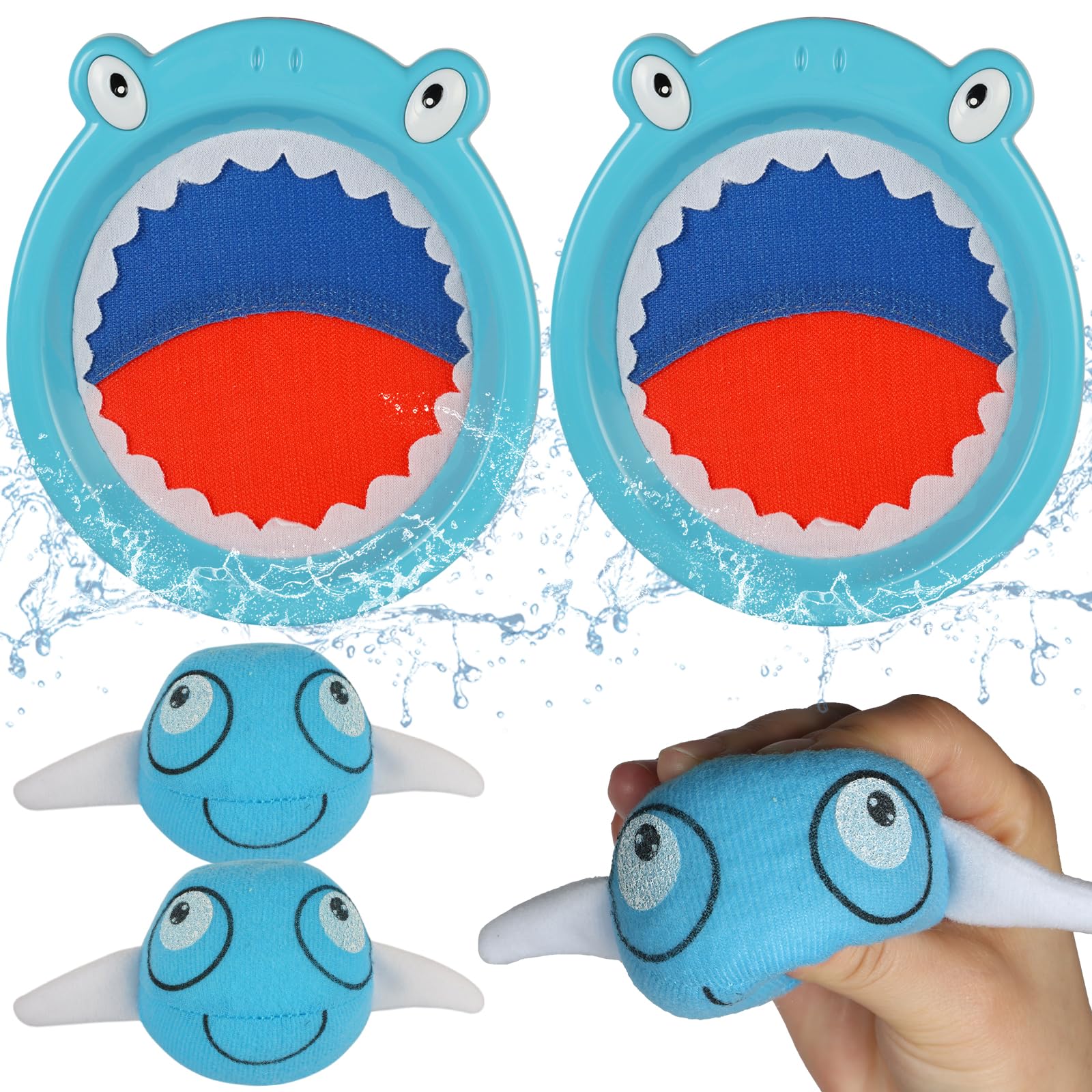 CT SPORTS Waterproof Toss and Catch Ball Set for Kids Ages 3-8 – Soft & Safe Paddle Game with Cute Crab Design – Ideal for Beach, Pool, and Backyard Summer Fun