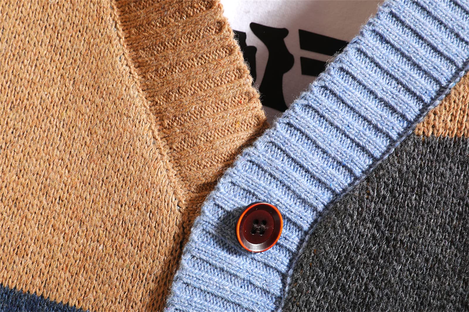 GURUNVANI Cardigan Sweater pour Hommes Pulls à Manches Longues en Tricot avec Boutons