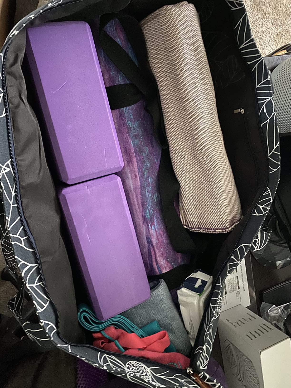 Große Yogamatten-Tasche für Damen und Herren, Reise-Turnbeutel für Pilates, Büro, Strand, Workout, Yogamatte, Tragetasche mit Mattenriemen für 0,6 cm Dicke Übungsmatte