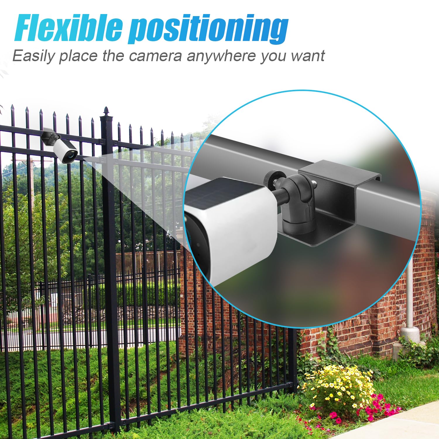 2pcs Gutter Mount for Security Camera, White Black 360 Adjustable Security Camera Bracket Compatible with Eufy Security Solocam S220/C210, Eufycam 2C/2C Pro, 3/S330, 2/2 Pro, 3C/S300 - Image 4