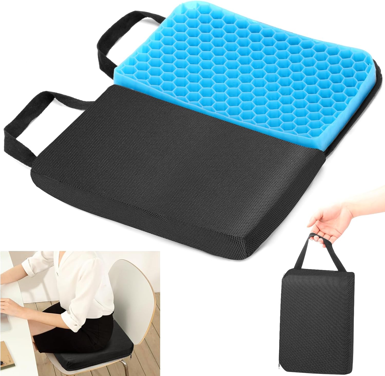 WEIGUZC Gel Seat Cushion, Foldable Travel Seat Cushion