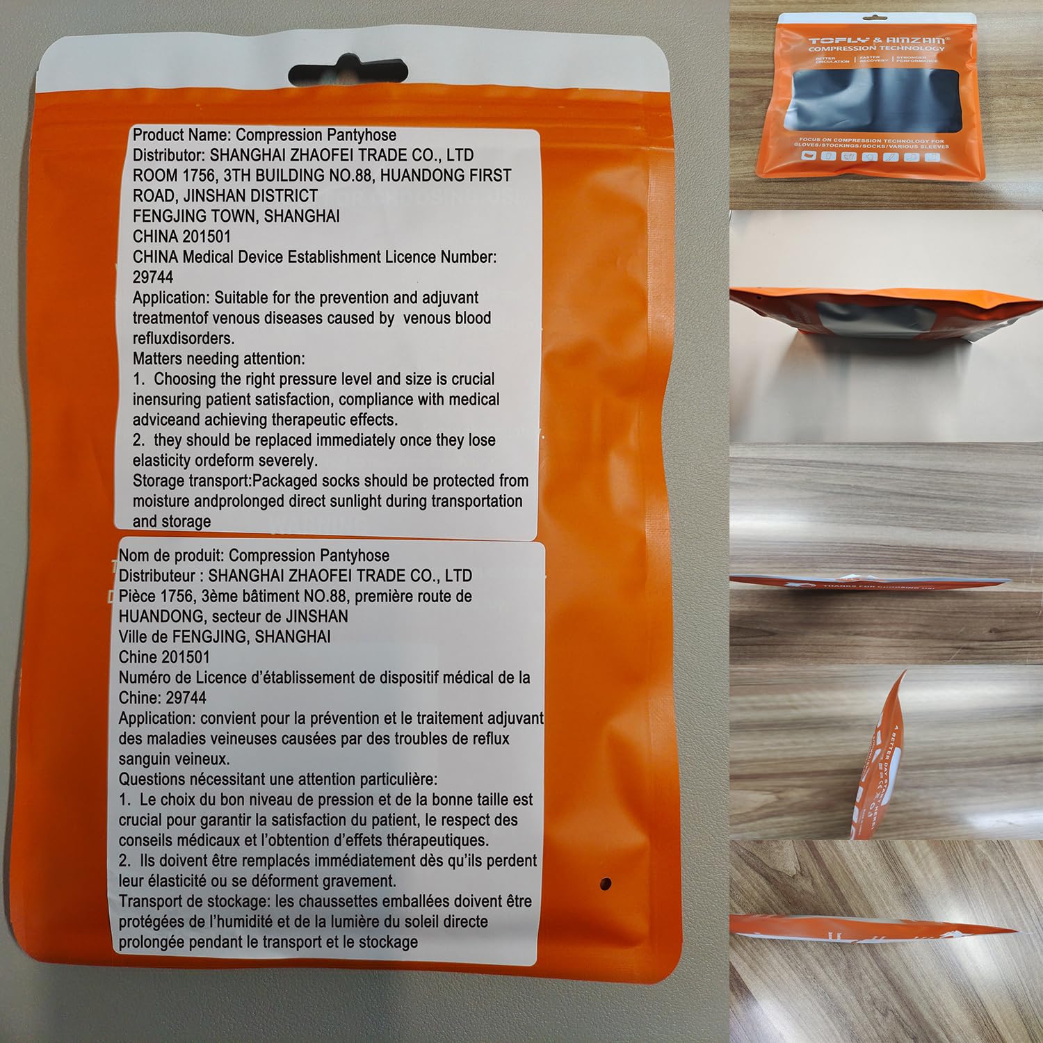 AMZAM Collant a compressione, unisex, punta aperta, 15-20 mmHg, calze a compressione graduata, opachi