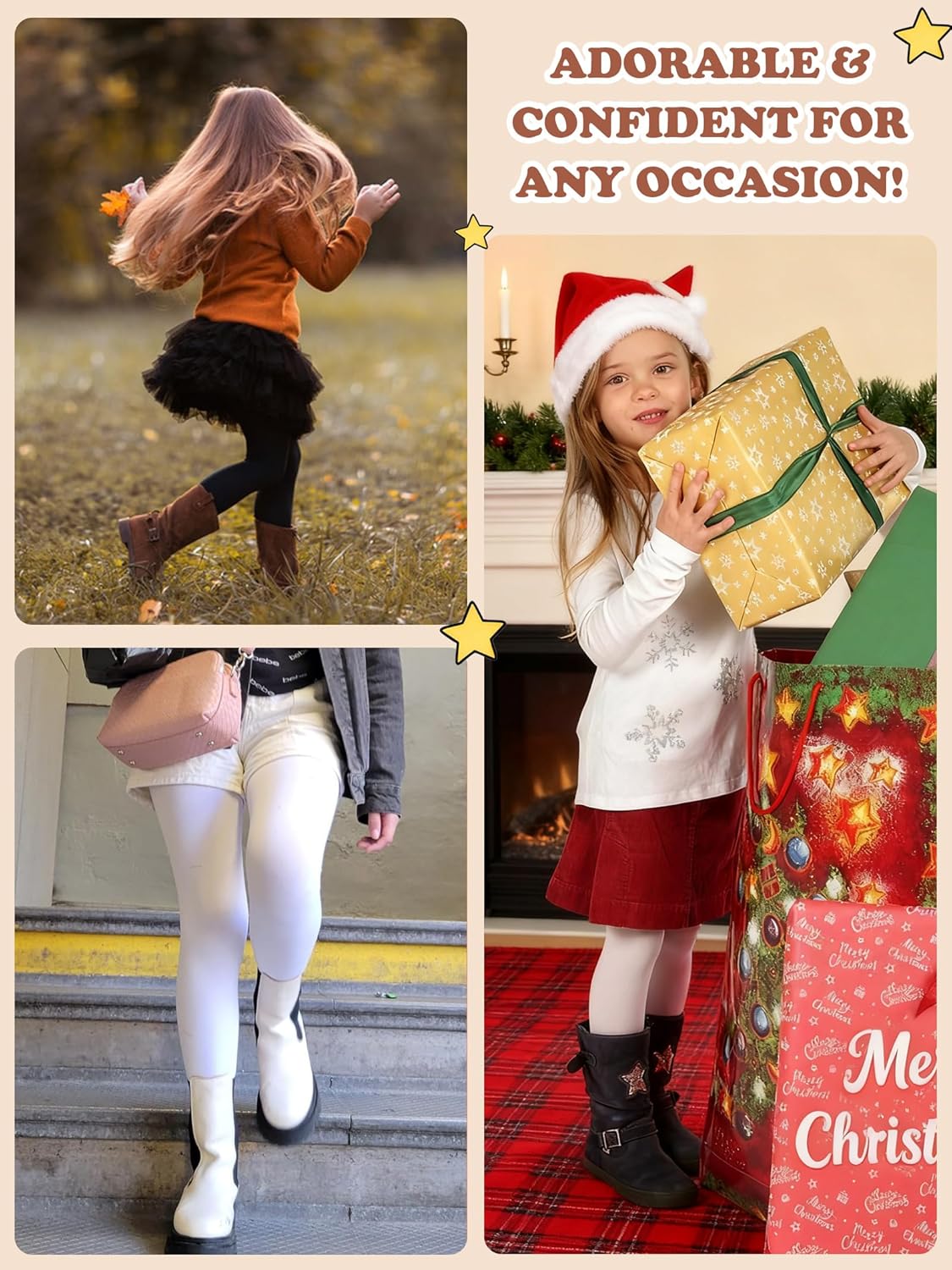 MERYLURE Girls Ultra Thick Fleece Lined Tights Warm Kids Thermal Tights Toddler Ballet Dance Leggings for Winter - Image 6