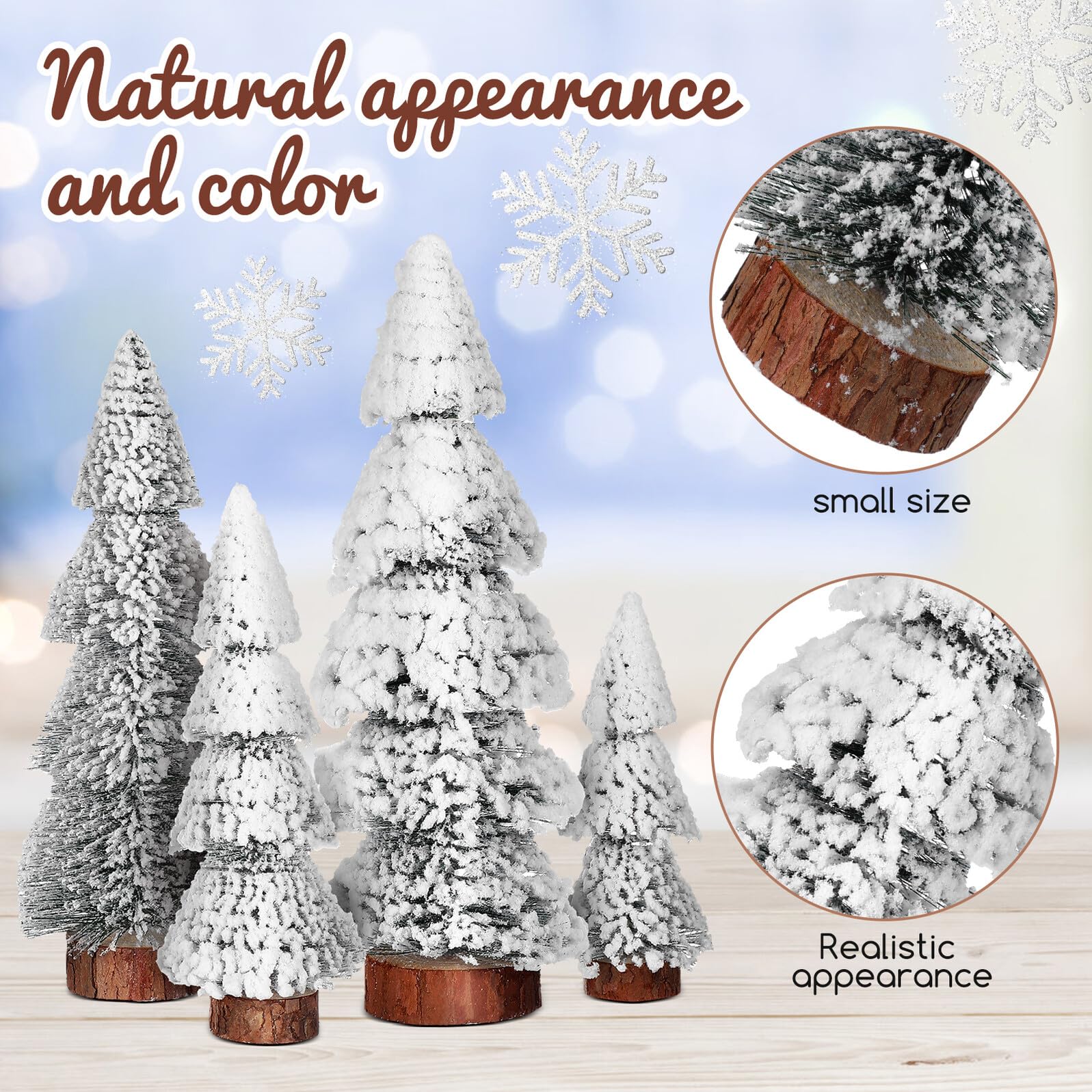 4piezas Árboles de Navidad Miniatura de Escritorio de Árbol Artificial de Decoración Navideña para Mesa de Oficina Adornos de Fiesta de Invierno