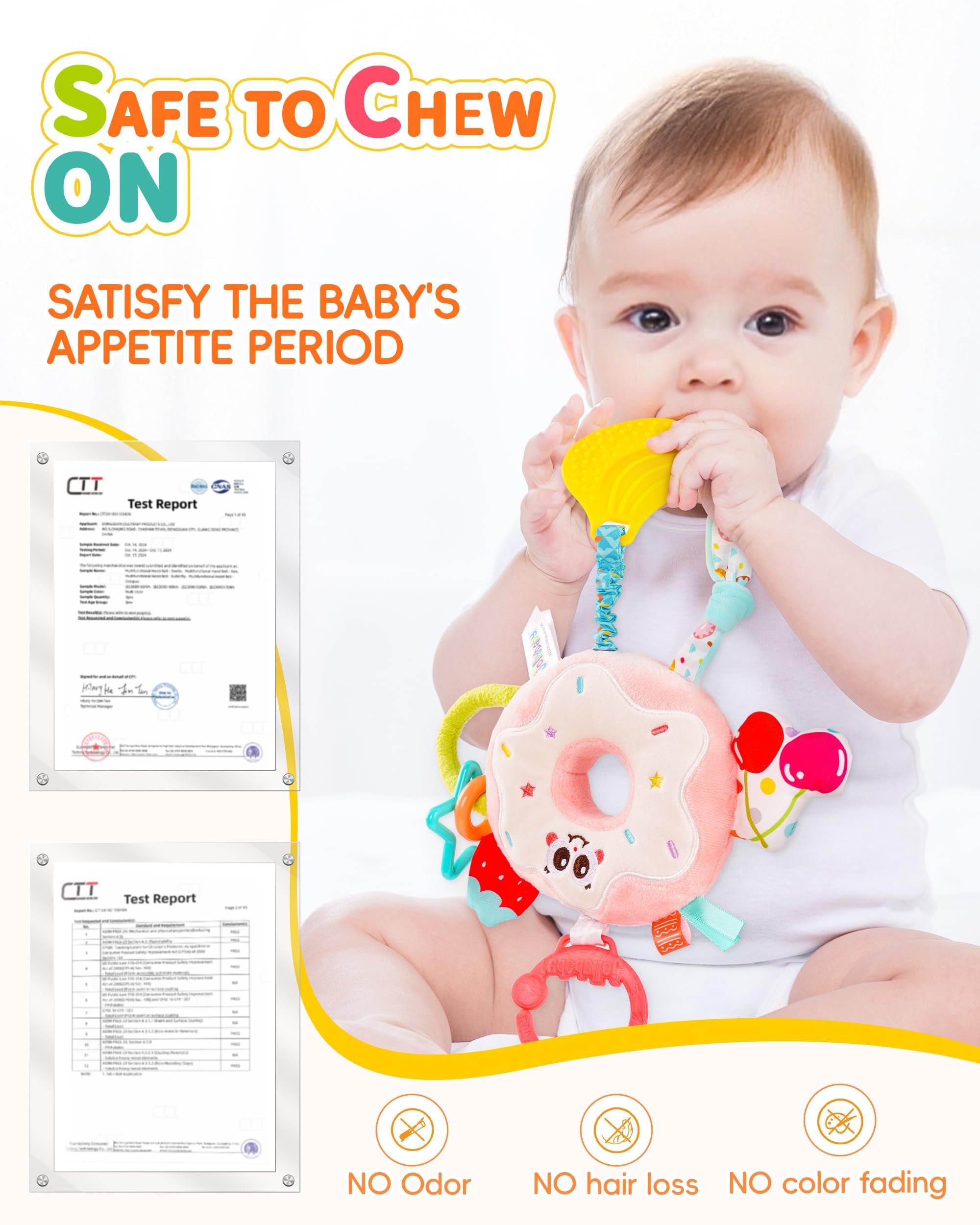 Amazon.com: Jollybaby Baby Pull Vibration Toy - Tummy Time Sensory Hanging  Toys for Car Seat, Stroller, Crib & Play Gym, with Babies Rattles &  Teether, Airplane Travel Toys for Toddlers Gift -
