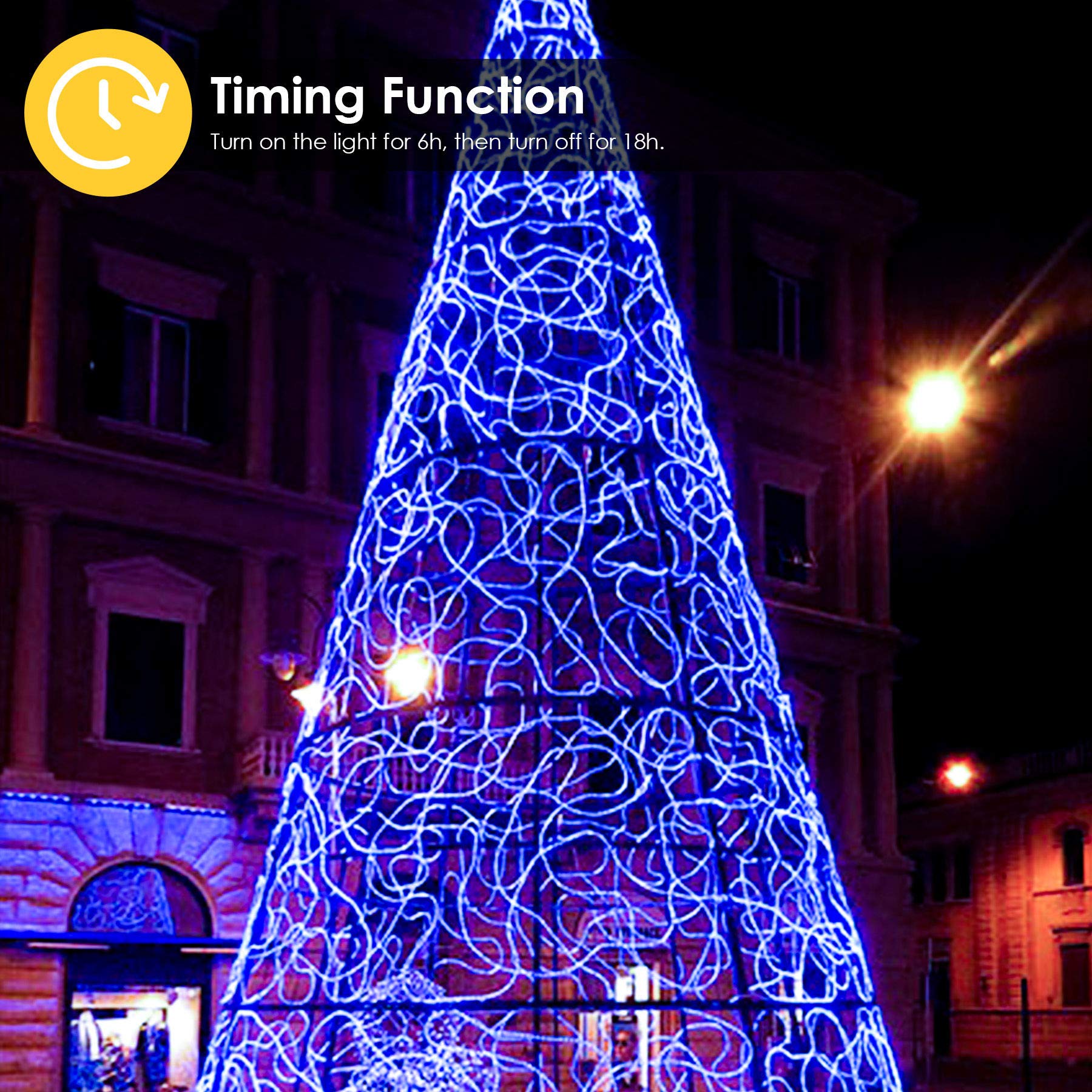 Tubo LED Esterno 20m 480LED Bianco Freddo - Luci Decorative Con Timer E 8 Modalità IP44 Per Giardino E Feste - copertina