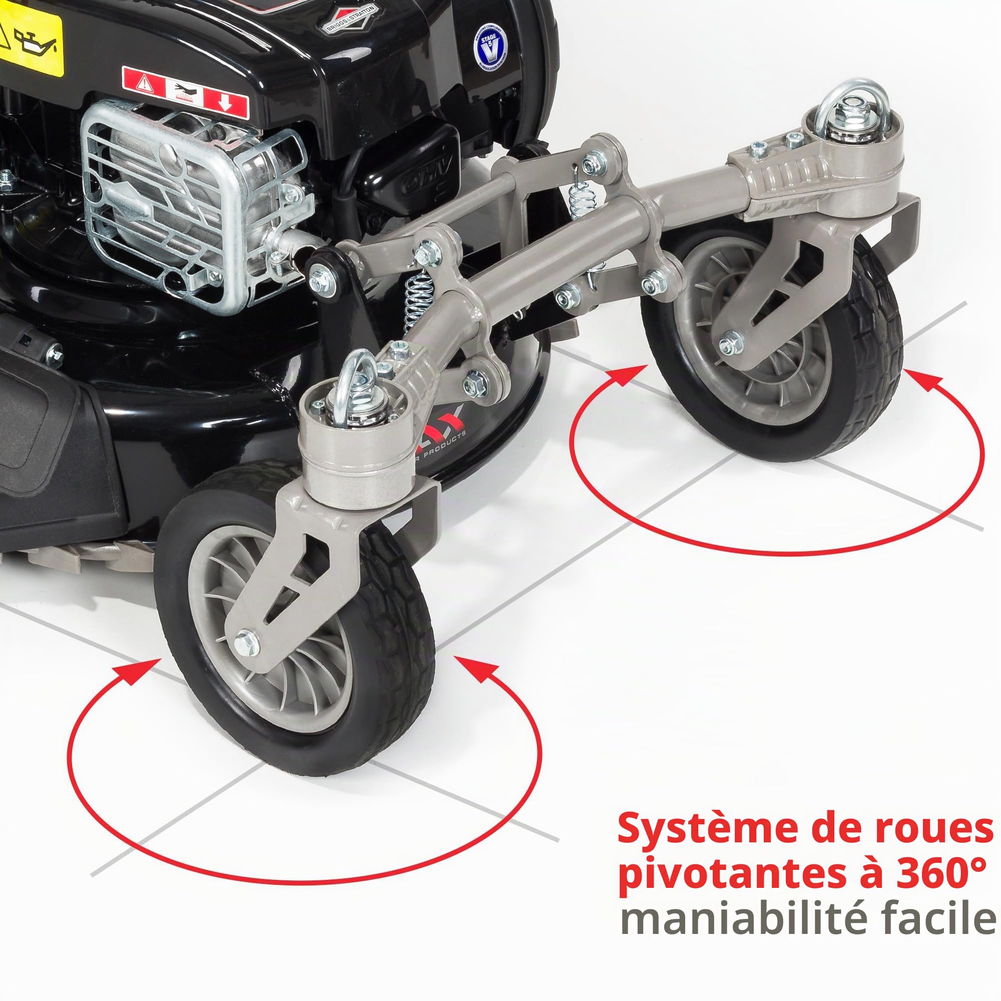 NAX POWER PRODUCTS 1000S moteur Briggs & Stratton série 450E 125 cm3 largeur de coupe 42 cm panier 45l système de lavage du boîtier tondeuse thermique avec entraînement