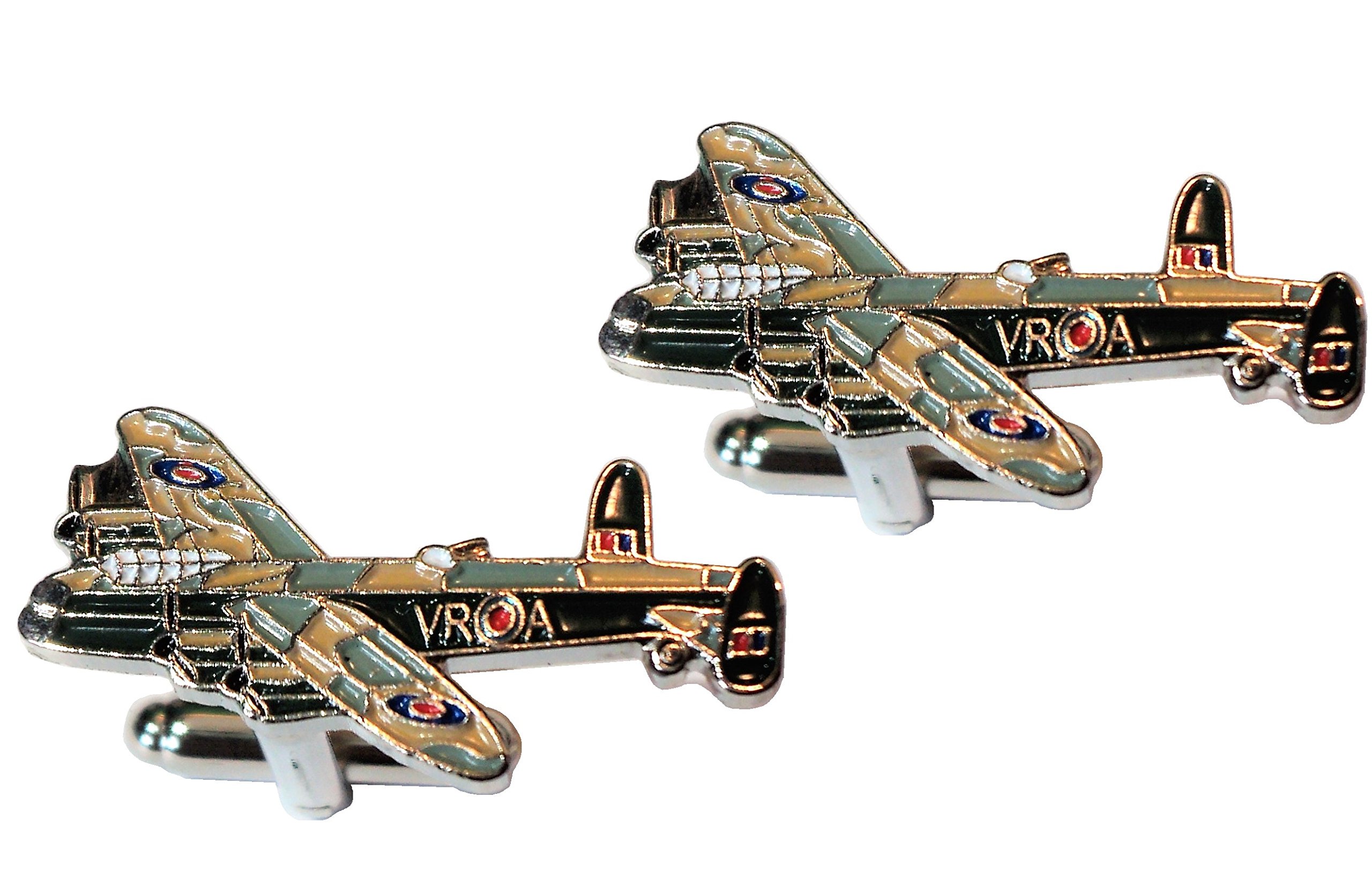 WW2 Lancaster Battle of Britain RAF Air Force Military Metal Aircraft Cufflinks