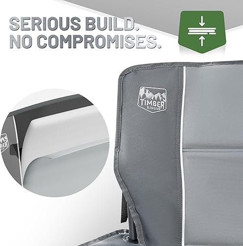 Miniatura 4 de Timber Ridge Silla de campamento plegable de gran tamaño de 550 libras para adultos, resistente con portavasos, bolsillo lateral para campamento,