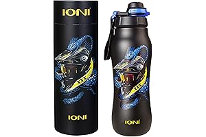 IONI Designer Water Bottle for School - 22oz Blue Serpent