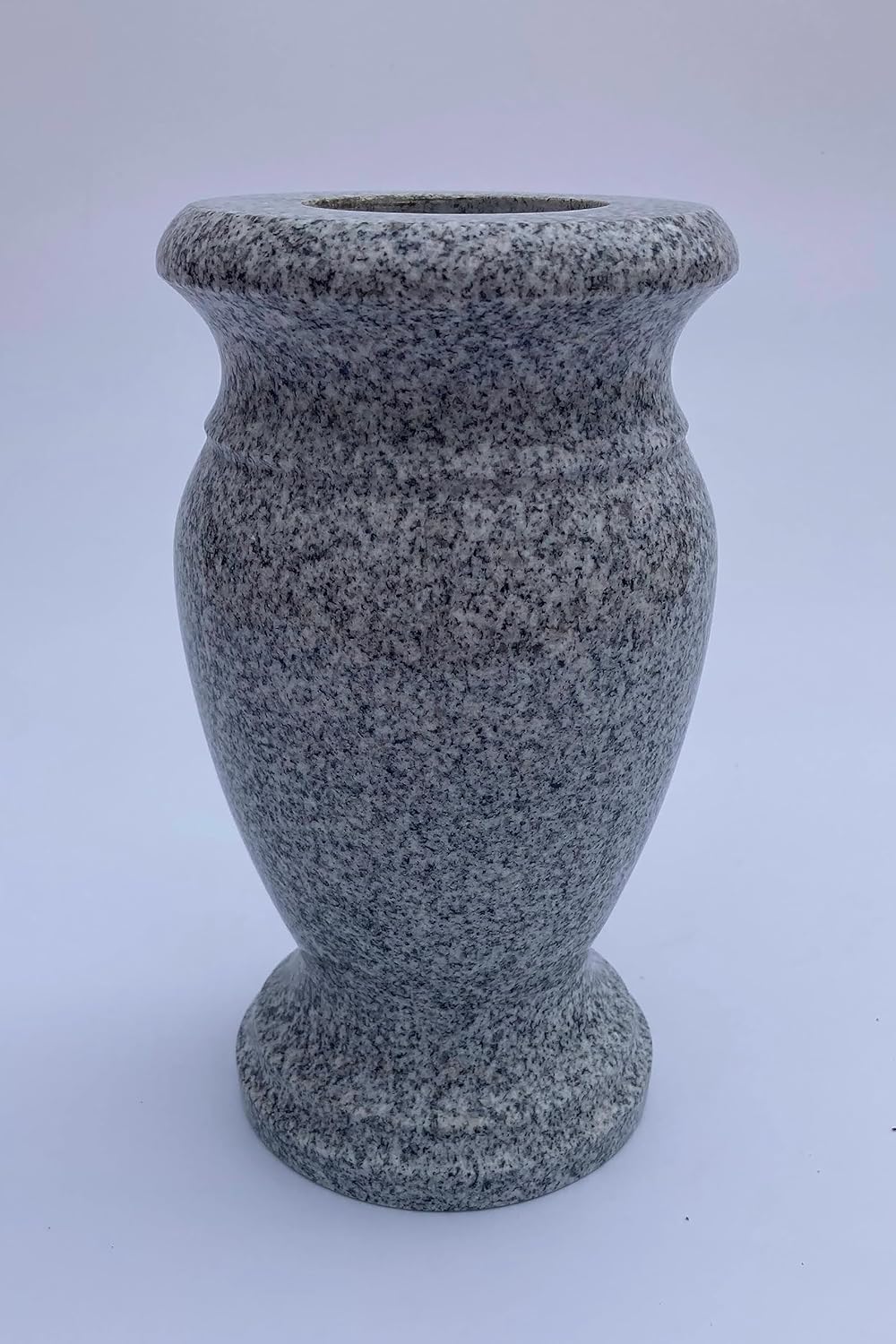 Turned Round Granite Vase Gray 5"x9" Shape #3