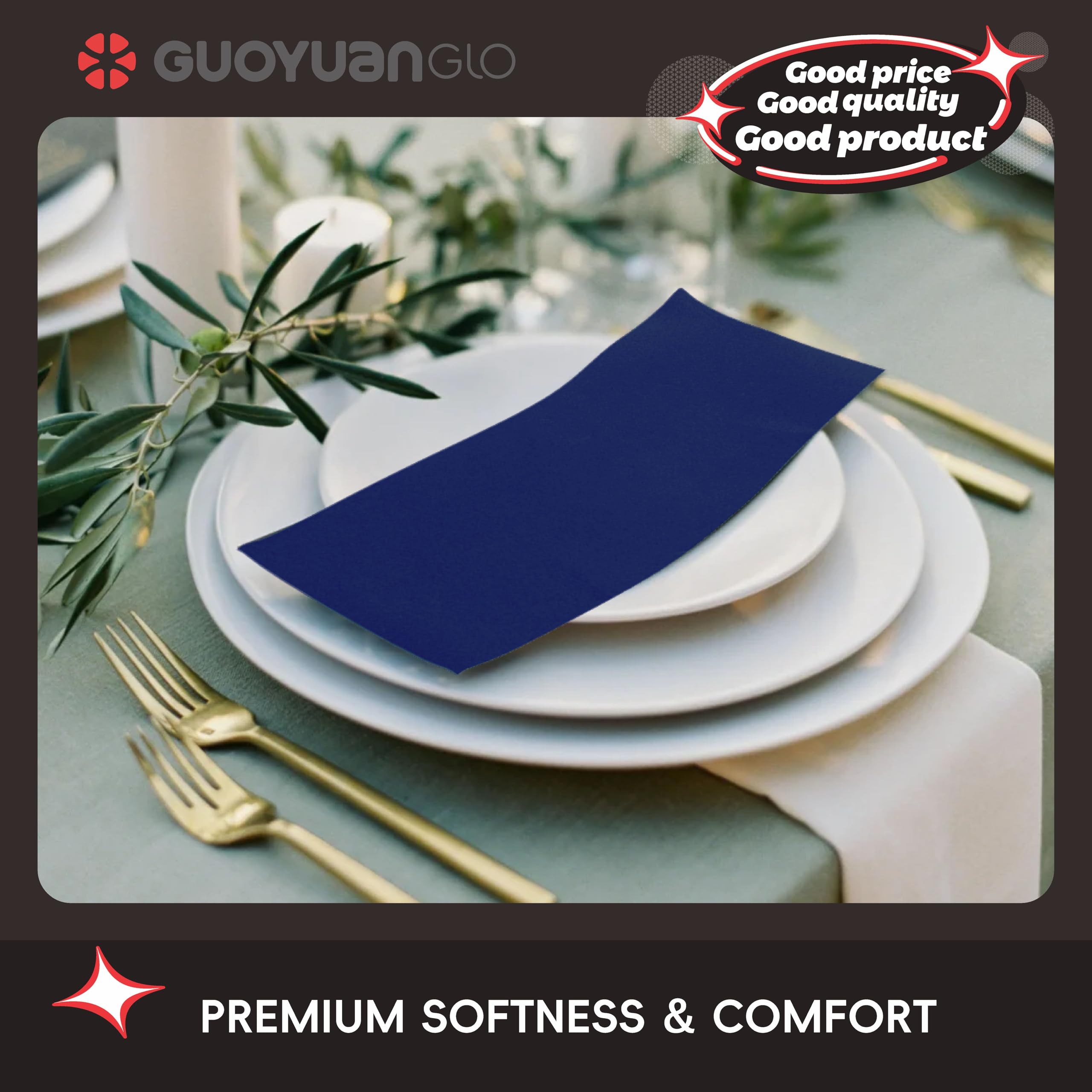 Servilletas de papel desechables con tacto de lino, toallas de mano para baño, fiesta, bodas y eventos, 12 x 17 pulgadas, paquete de 100 unidades