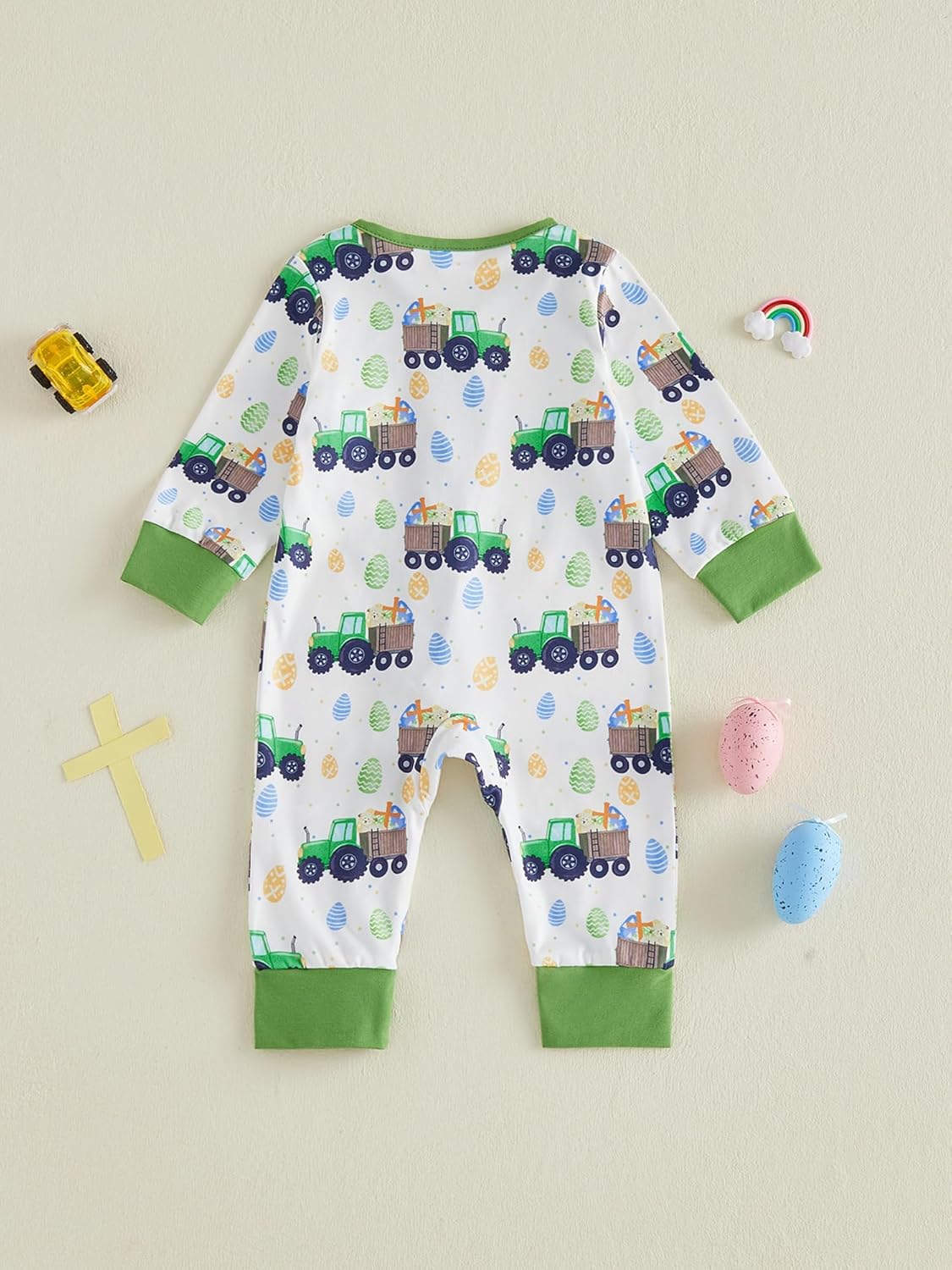 One opening Valentines Day Outfit Baby Boy Girl Romper Jumpsuit Cartoon Long Sleeve Zipper Onesie Newborn Sleeper Pjs - Image 6