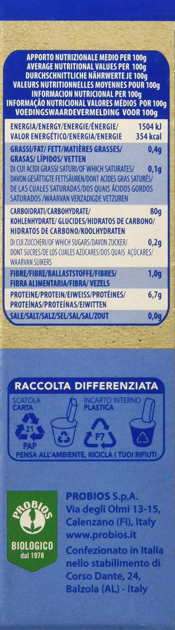 Probios Riso Basmati Bianco - 3 pezzi da 500 g [1500 g]