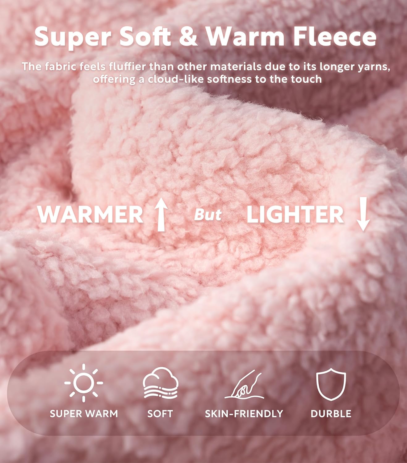 DAVID ARCHY Women's Fleece Loose Pajamas Warm Soft Fluffy Winter Loungewear Thermal Sleep Pjs Set with Pockets - Image 3