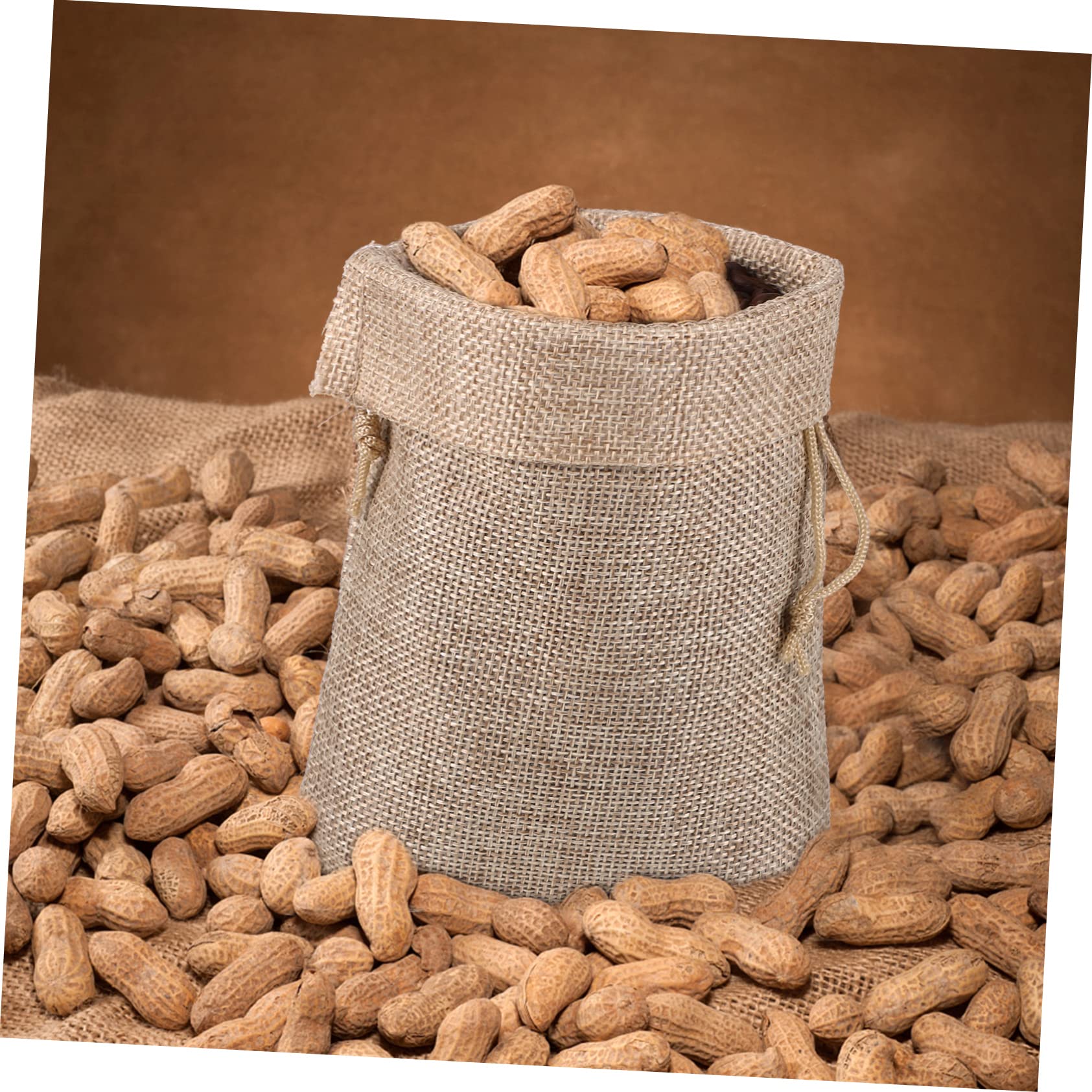 HAMPPLIES 50pezzi Sacchetti Juta Con Coulisse Sacchetti Riutilizzabili Per Matrimoni Feste e Regali Colore Naturale