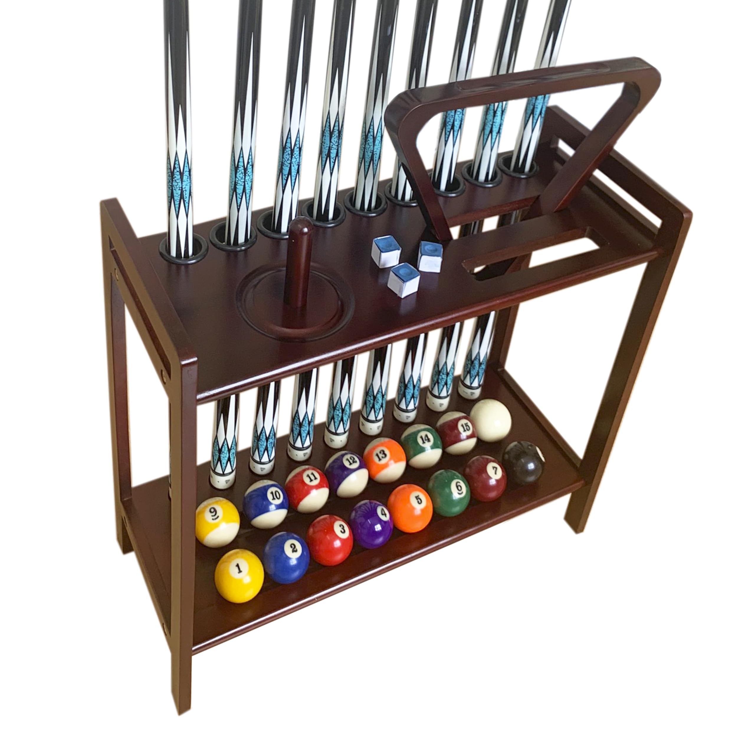 Snapklik.com : GACCO BILLIARDS Pool Stick Holder Floor Stand Holds 9 ...