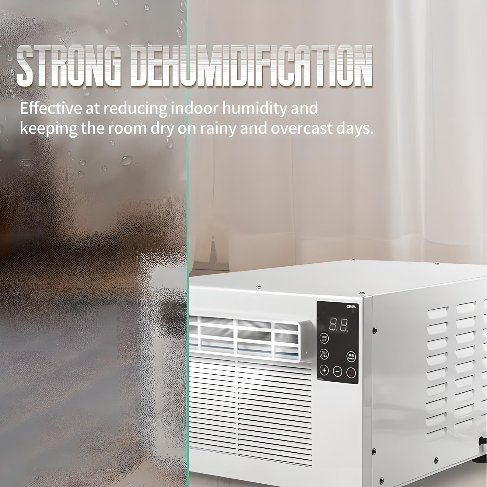 unità AC Portatile, 3-in-1 Cool Vent Dehumidify, 1876 BTU Raffreddamento Silenzioso per dormitorio, Ufficio, Camper, 5-8 Metri cubi, Risparmio energetico con Telecomando Timer