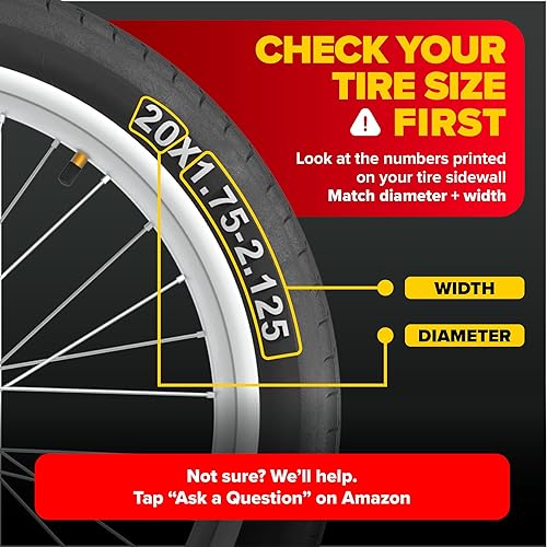 Miniatura 2 de Ultraverse Tubo interior de bicicleta para neumáticos de bicicleta de 20 x 1.75/1.95/2.10/2.125 pulgadas con válvula Schrader - Tubos de goma para