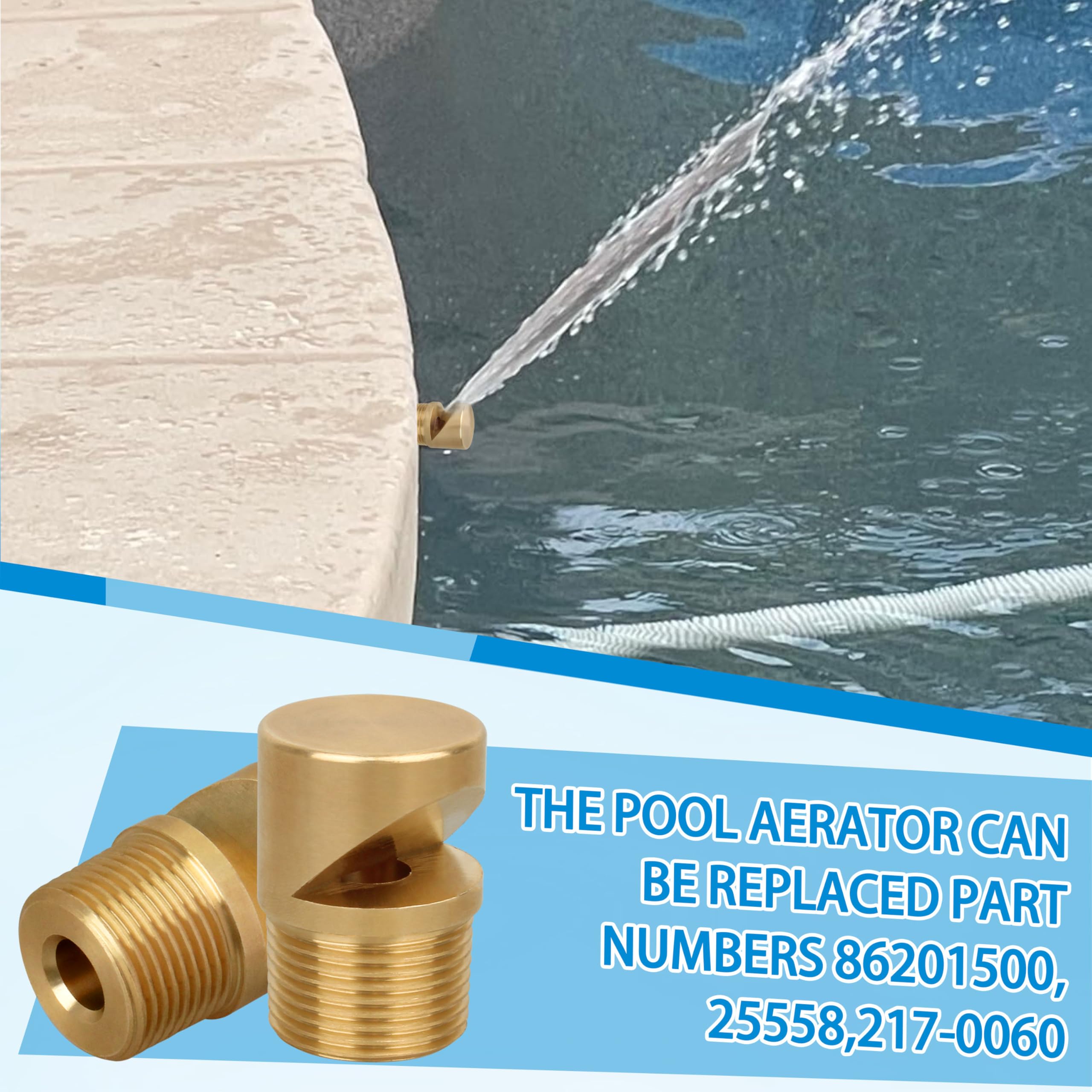 1 aireador de 3/4 pulgadas compatible con boquillas de chorro de piscina 86201500