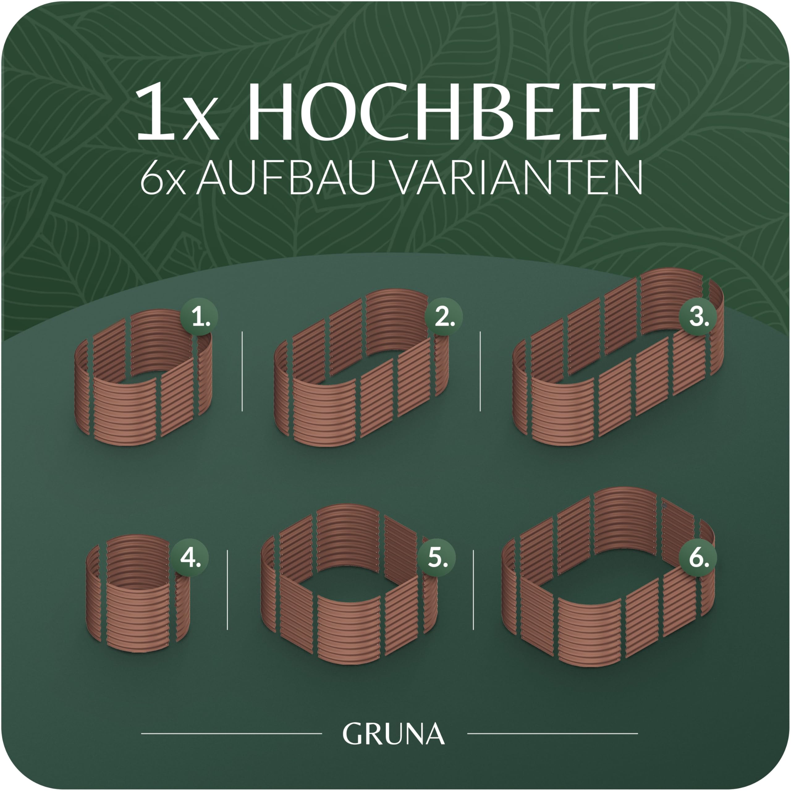 GRUNA Hochbeet Metall 200x60x75 (Braun) - Formstabil & 100% Rostfrei