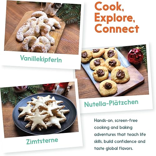 Miniatura 5 de Kit de horneado de postres reales para familias - Kit interactivo y educativo incluye 3 tarjetas de recetas con ingredientes clave, herramientas