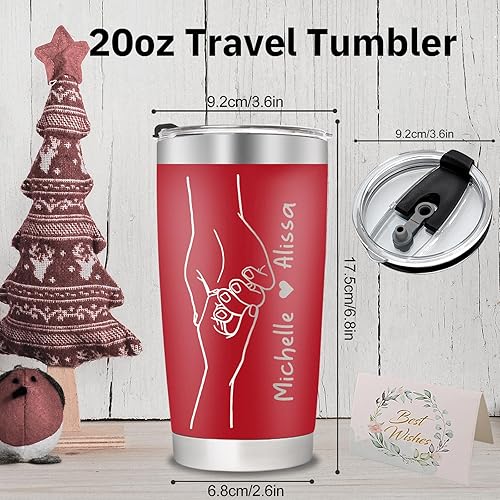 Miniatura 3 de Vasos personalizados con nombre grabado, vaso de café de acero inoxidable de 20 onzas con tapas y popotes, taza de viaje personalizada regalos para