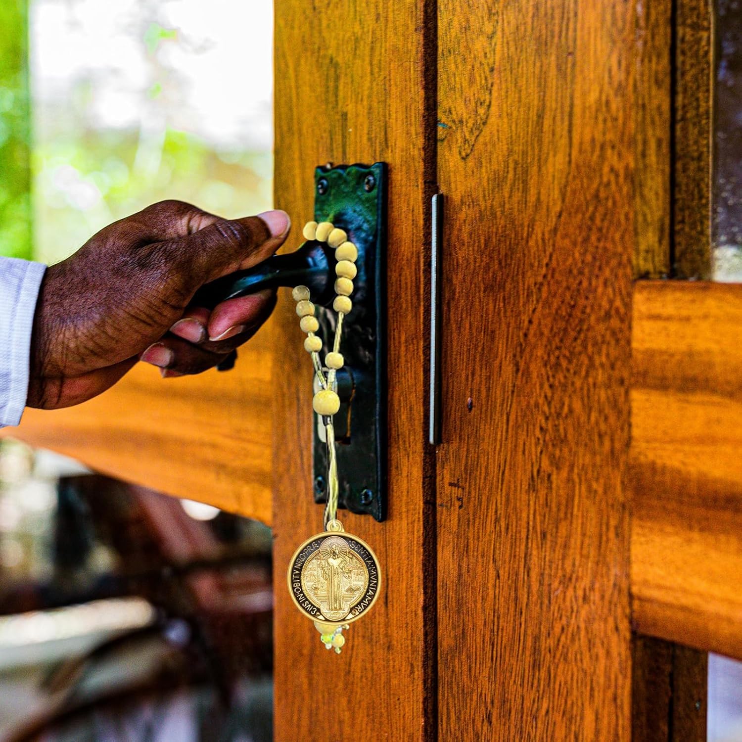 20Pcs Metal Enamel Round Medalla De San Benito Charm St Benedict Medals Cross Pendant Bulk for Keychain Home Protection Door Hanger Necklace DIY Jewelry Making - Image 7