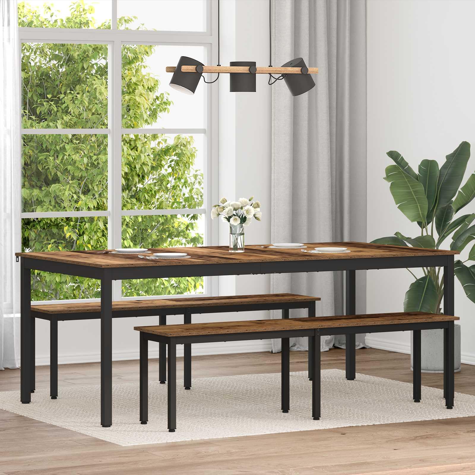 Mesas de Comedor 200 x 100 x 75 cm Madera de ingeniería, Mesas de Cocina y de Comedor, 40.9 kg-3415388