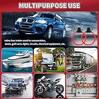 Vista 7 de Portafusibles en línea de 12V, paquete de 2, versión extendida 12 AWG, portafusibles de cuchilla impermeable de 13.8 pulgadas, portafusibles