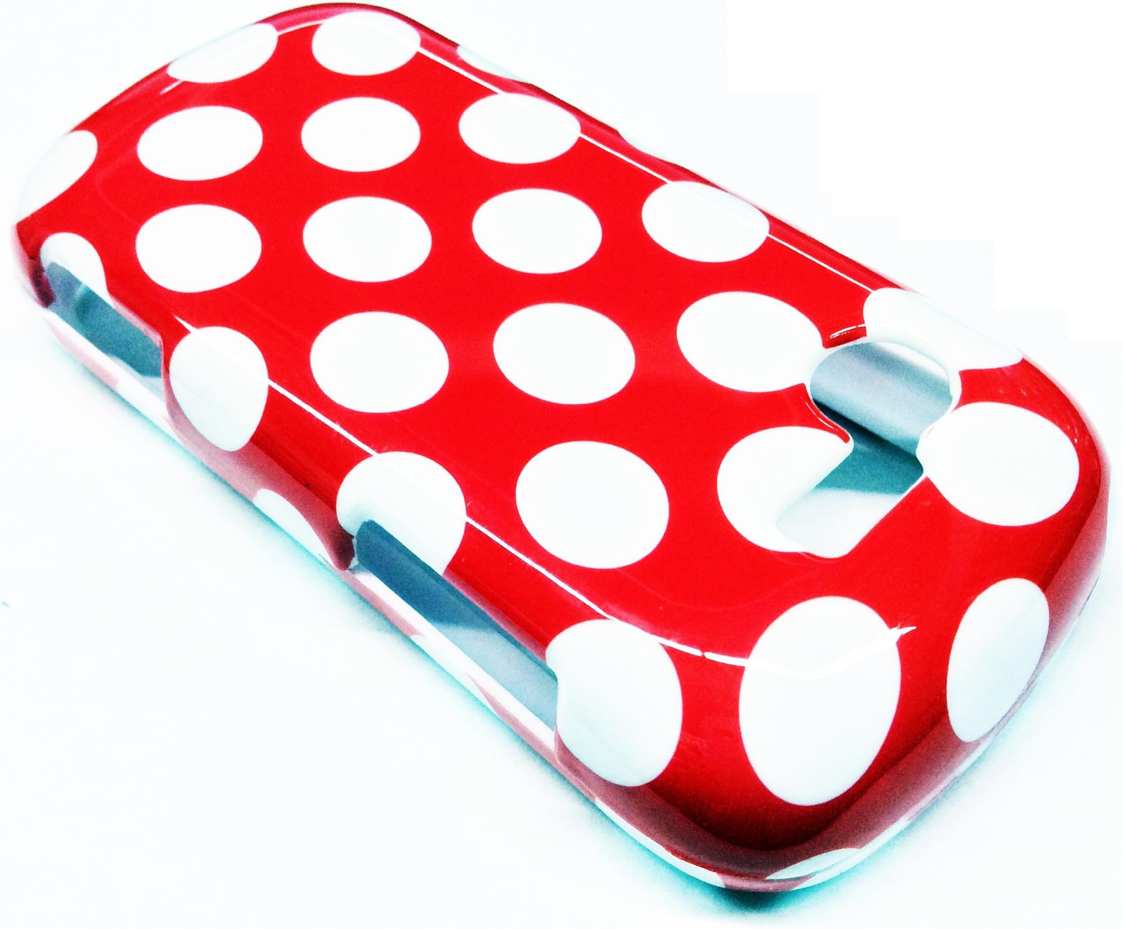 for Samsung Evergreen Slider S425G A667 A667T Phone Cover Hard Faceplate Case Accessories + Happy Face Phone Dust Plug (Polka Red Dots)