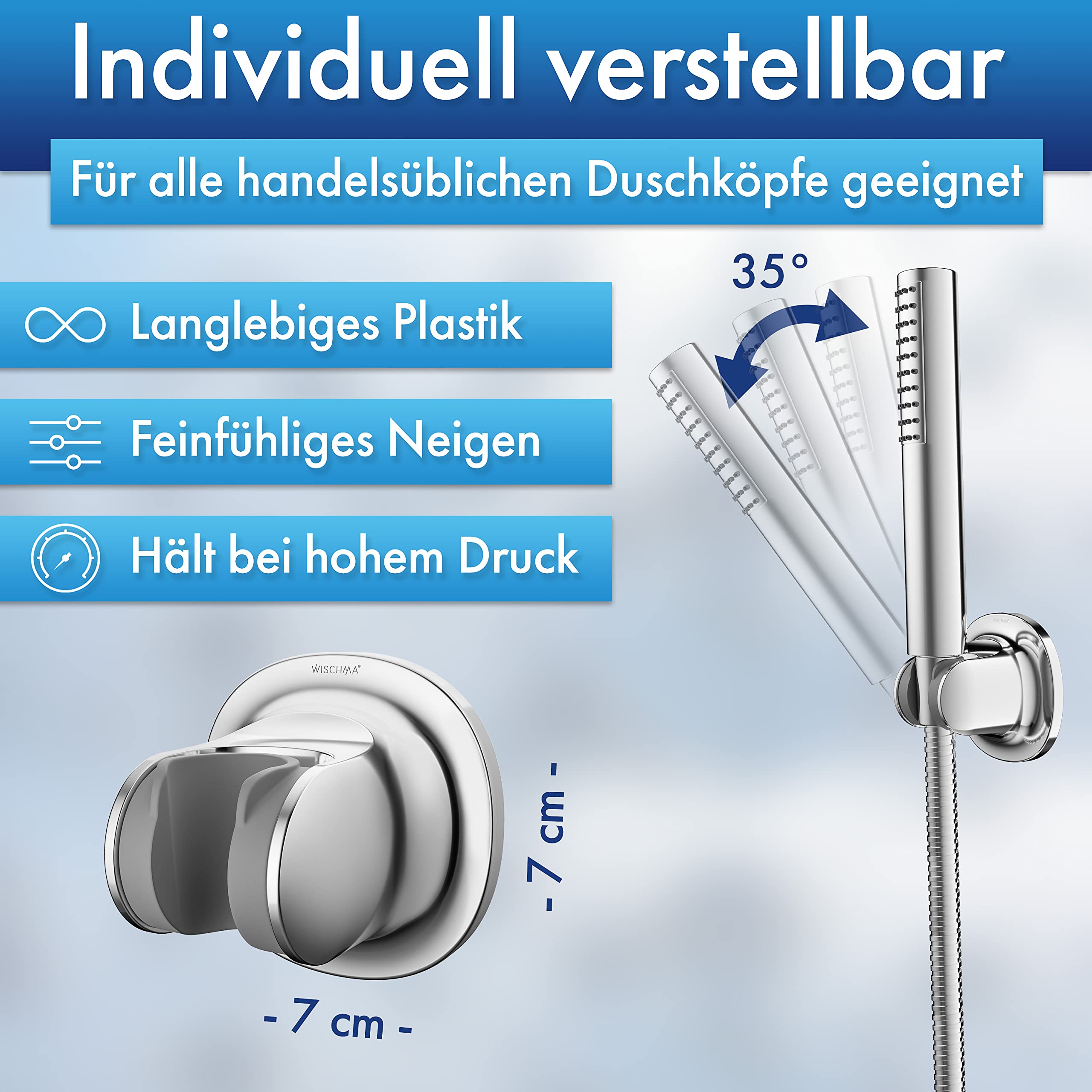Uchwyt na słuchawkę prysznicową, chrom