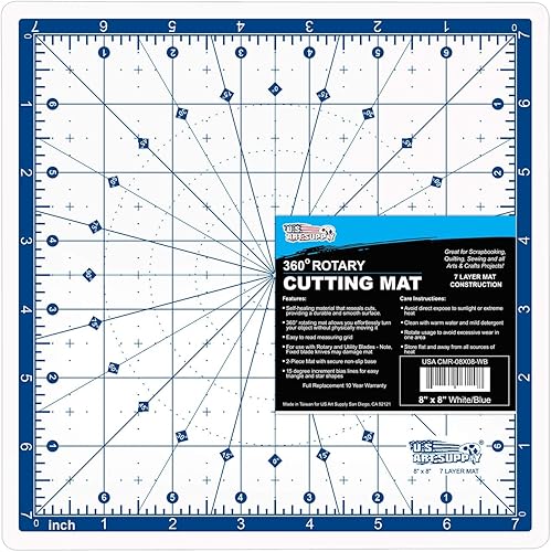 Miniatura 1 de U.S. Art Supply Alfombrilla de corte profesional de 8 x 8 pulgadas, de alto contraste, de alto contraste, resistente, antideslizante, de 7 capas,