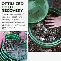 Vista 5 de SE Juego de Sartén Clasificadora Apilable de 13.25 Pulgadas de Ancho para Prospección de Oro - Incluye Pan de Tamiz de Malla de Acero Inoxidable