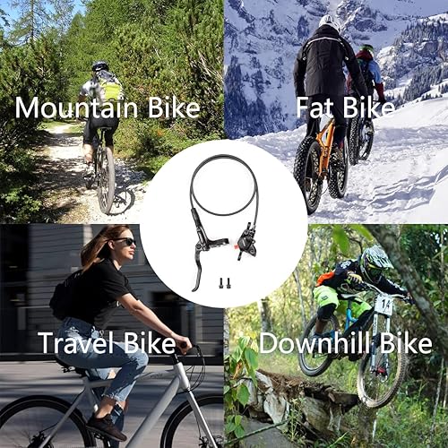 Vista 16 de Cyclon MT200 MTB Juego de frenos de disco hidráulicos, Frenos hidráulicos de bicicleta hidráulicos de aleación de aluminio de 31.496 in, freno