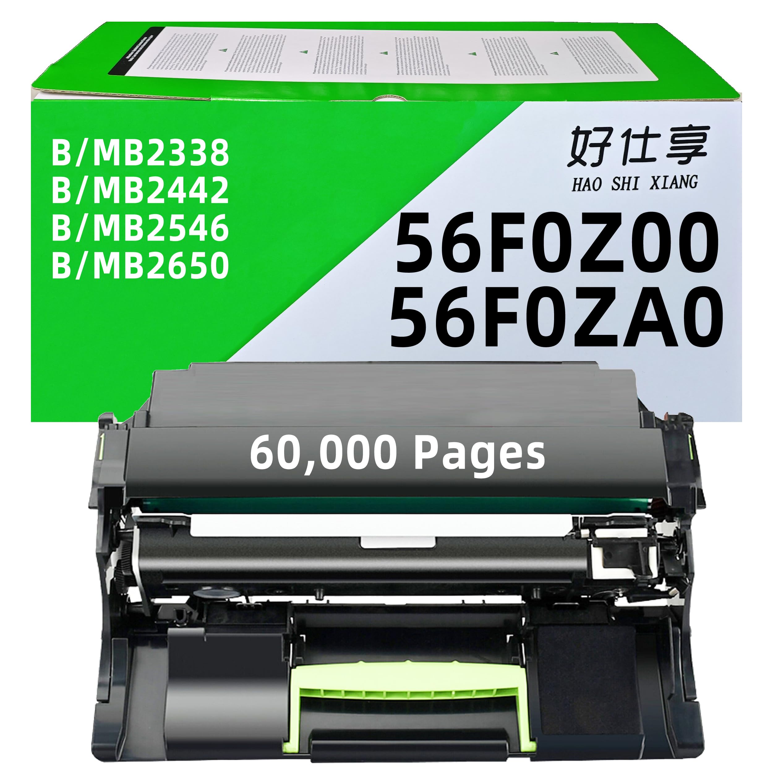56F0Z00 56F0ZA0 56F0Z0E regenerowana jednostka do obrazowania jednostka bębna kompatybilna z drukarkami Lexmark B2338 MB2338 B2442 MB2442 B2546 MB2546 B2650 MB2650 1 szt. (56F000) Obraz Z00 Jednostka