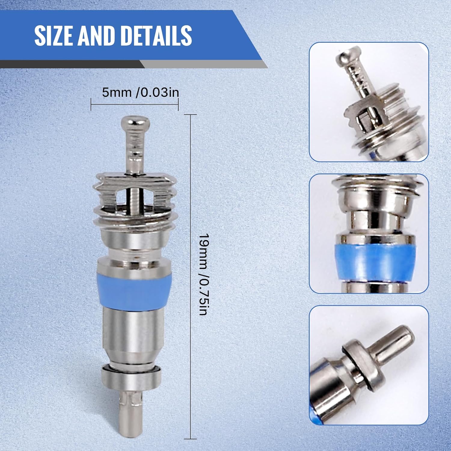 Valve Core for R410 R32 R22,High Pressure with Teflon Seal,HVAC Replacement Part Ideal for Refrigeration Systems and Air Conditioning,Pack of 50