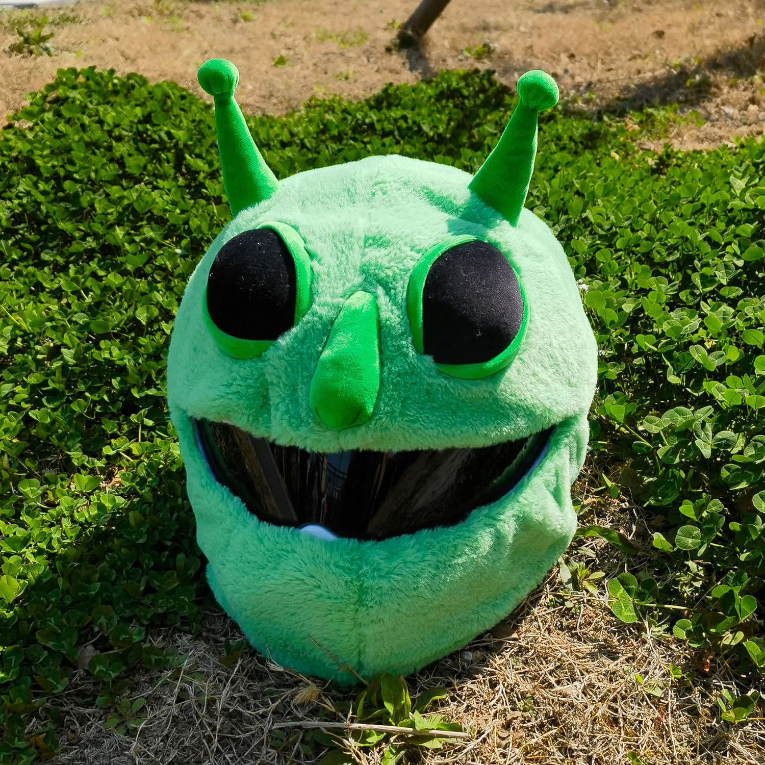 Copricasco Moto Peluche, Copricaschi Divertenti, Copri Casco, Accessori per Caschi Da Moto, Attrezzatura per L'equitazione All'aperto per Uomini e Donne-verde
