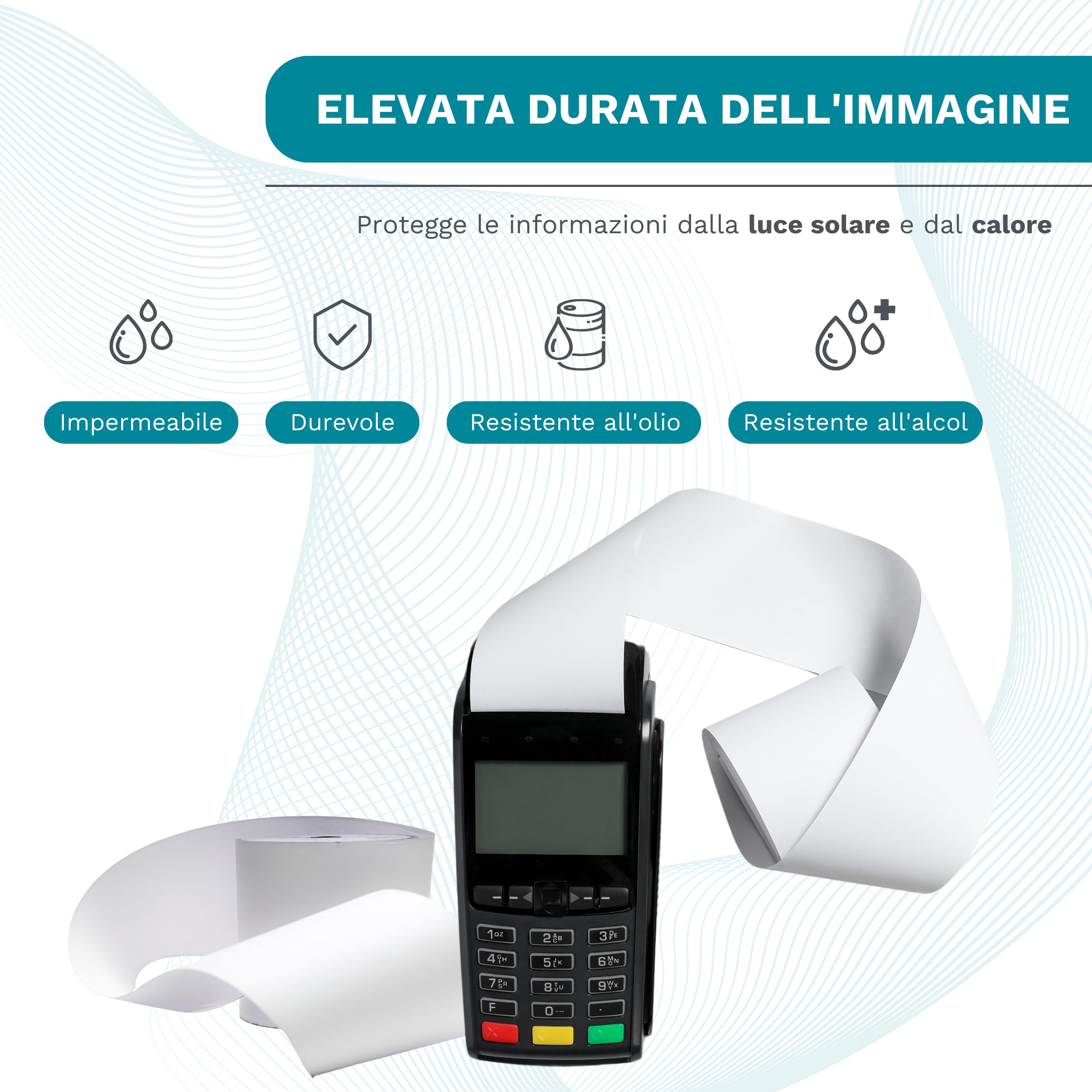 Rotoli Termici 80x80 mm - 50 Rotoli Carta Termica | Rotoli Scontrini Fiscali per Registratore Cassa e Bilance, 60 Gr, 50 Metri/Rotolo, Rotoli Cassa 80x80 Termica Fiscale
