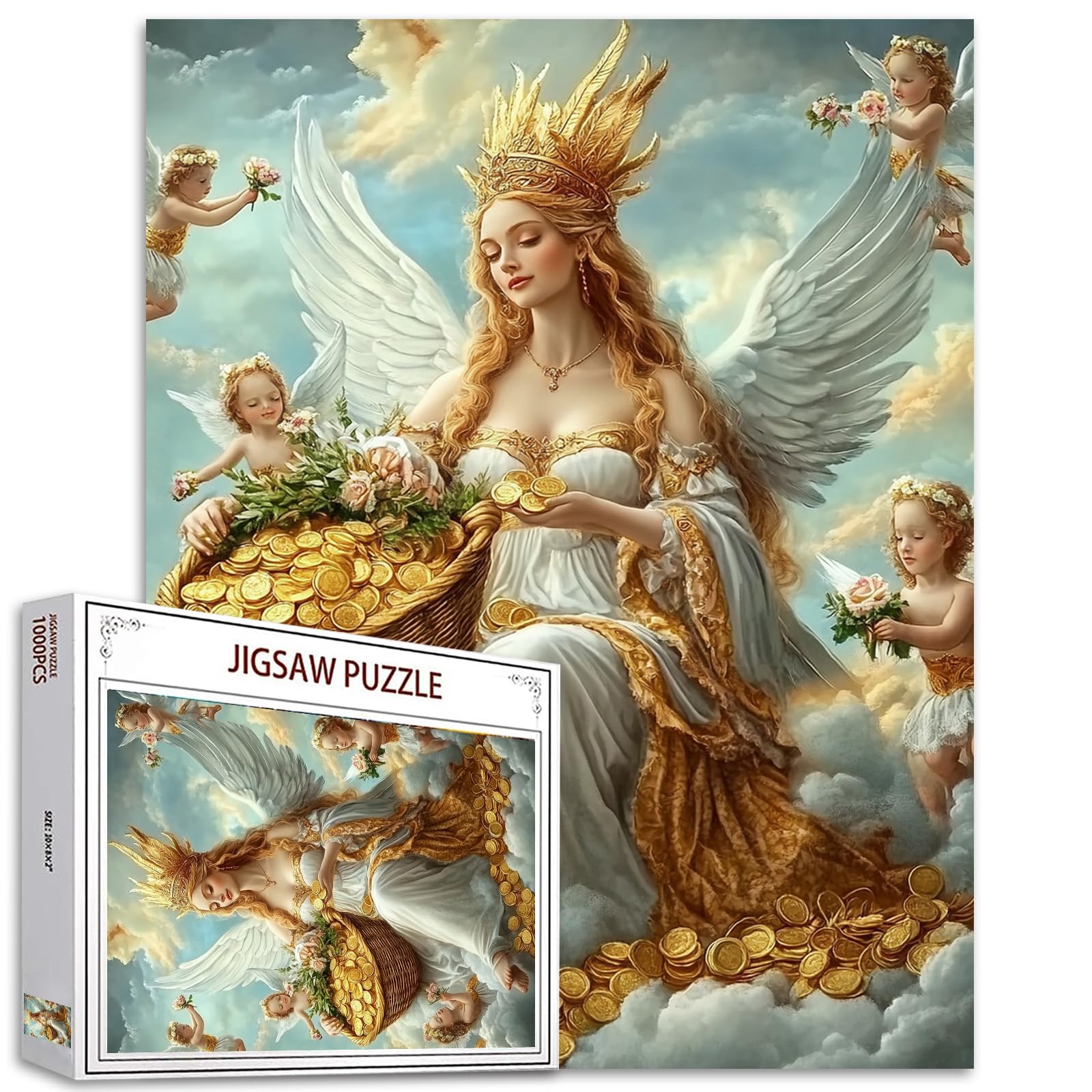 Angels Wings 1000 Piece Jigsaw Puzzles for Adults Women Puzzles Art Wall Decor DIY Puzzle Gifts Challenging Family Activity for Game Nights
