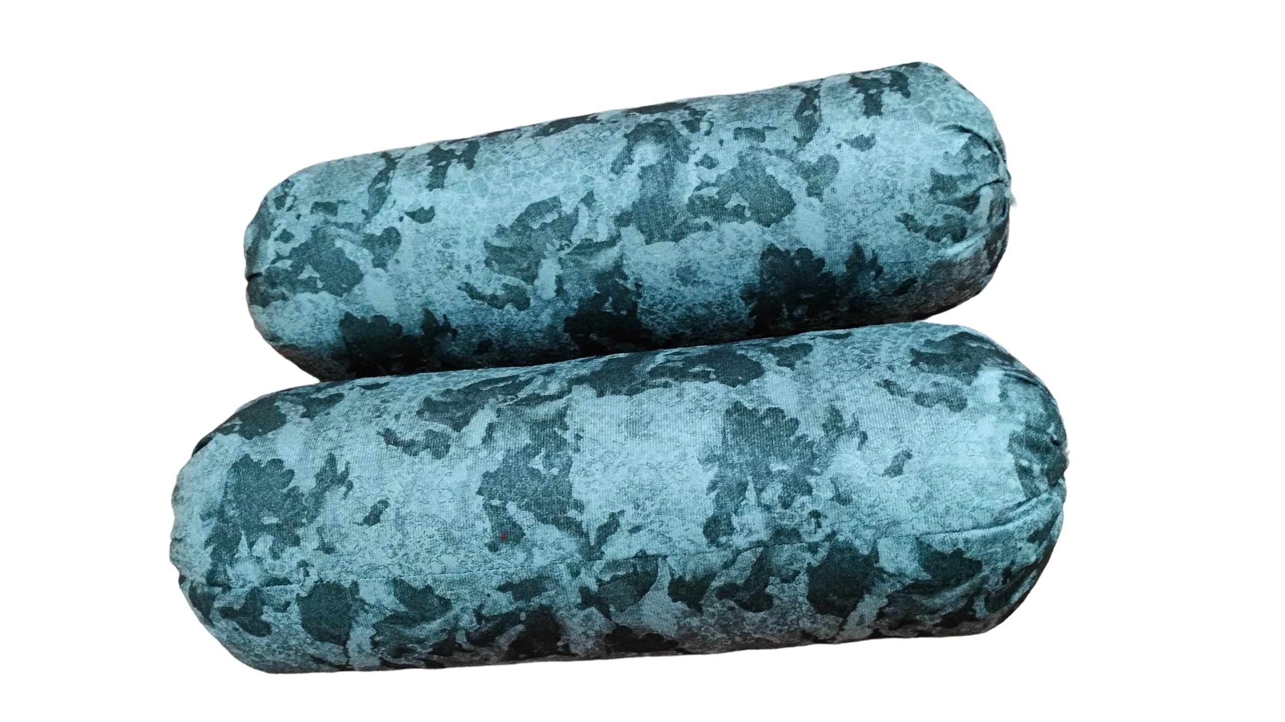 Cotton Bolster Pillow Set of 2, Teal and Grey Colour (Grey)-picture-28