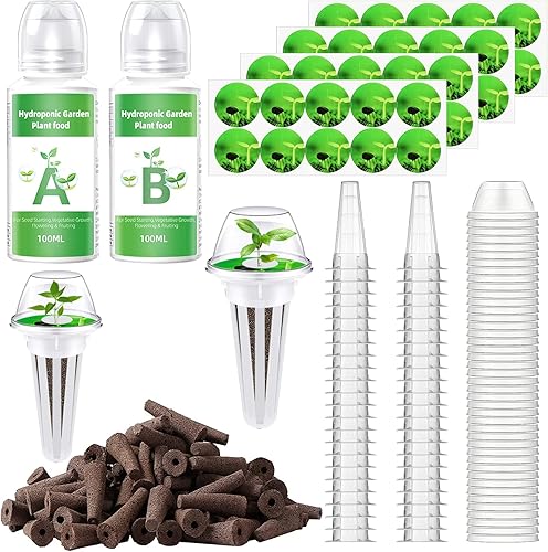 Kit de 162 cápsulas de semillas para aerogarden, kit de cultivo para hidroponía, suministros hidropónicos con 40 esponjas de cultivo, 40 cestas de
