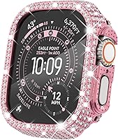 Vista 31 de Surace - Carcasa de 1.61 pulgadas compatible con Apple Watch Series 9, 8, 7, con protector de bordes con más de 400 diamantes de cristal