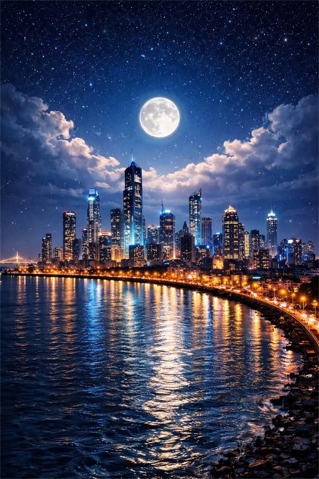 Puzzle 1500 Piezas Adultos Luna Ciudad, Rompecabezas Adultos 87x57 cm, Imposible, Difícil, Desafiante, Adecuado para Adultos y para la Decoración del Hogar