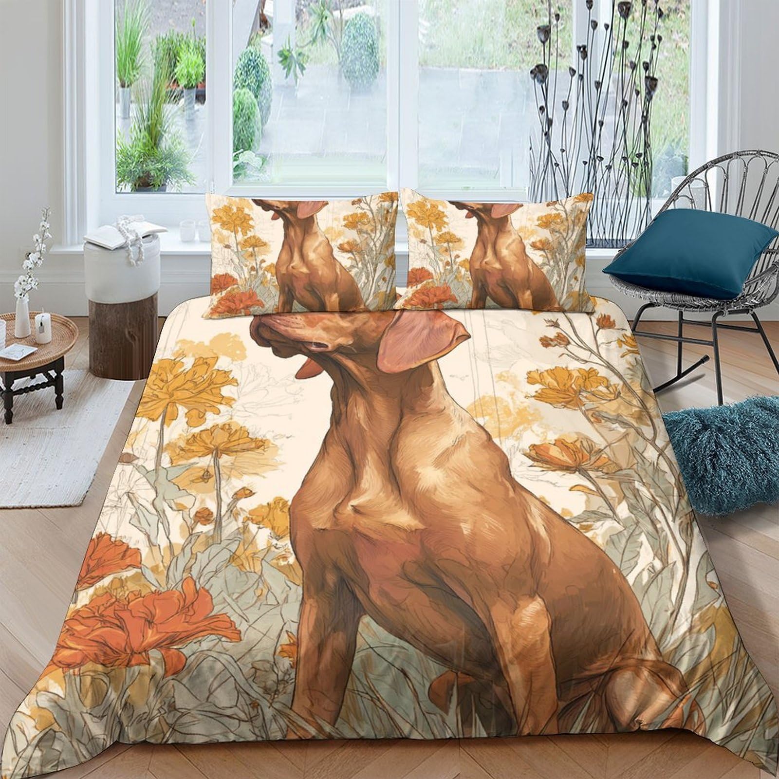 Ctjqhvkz Style-8 3D Printed Autumn Forest Dog Fitted Sheet Microfiber Soft Bed Cover For Bedroom Guestroom Mattress Decor Single（135X200cm）
