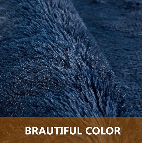 Miniatura 10 de Arbosofe Alfombras suaves y esponjosas de 5 x 7 pies, teñido anudado, color gris claro, para dormitorio, sala de estar, alfombra lanuda para