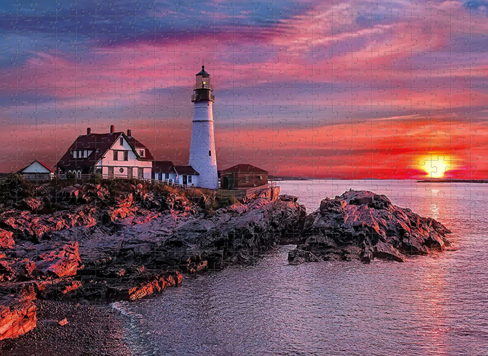 Adult Puzzle 1000 Piece Puzzle Twilight Lighthouse Puzzle Game Gift 50x70CM
